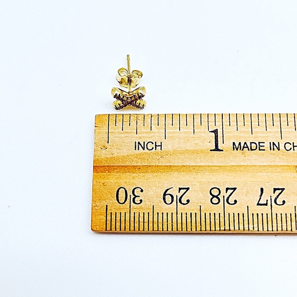 NWT CZ “X” Kiss Stud Earrings in 18k Gold Vermeil, 5/16”, Ships in Gift Box - Picture 5 of 5